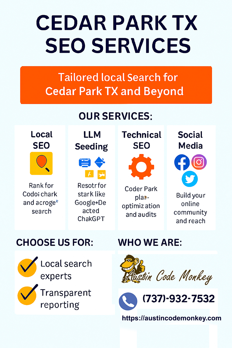 Austin Code Monkey Cedar Park SEO Service
